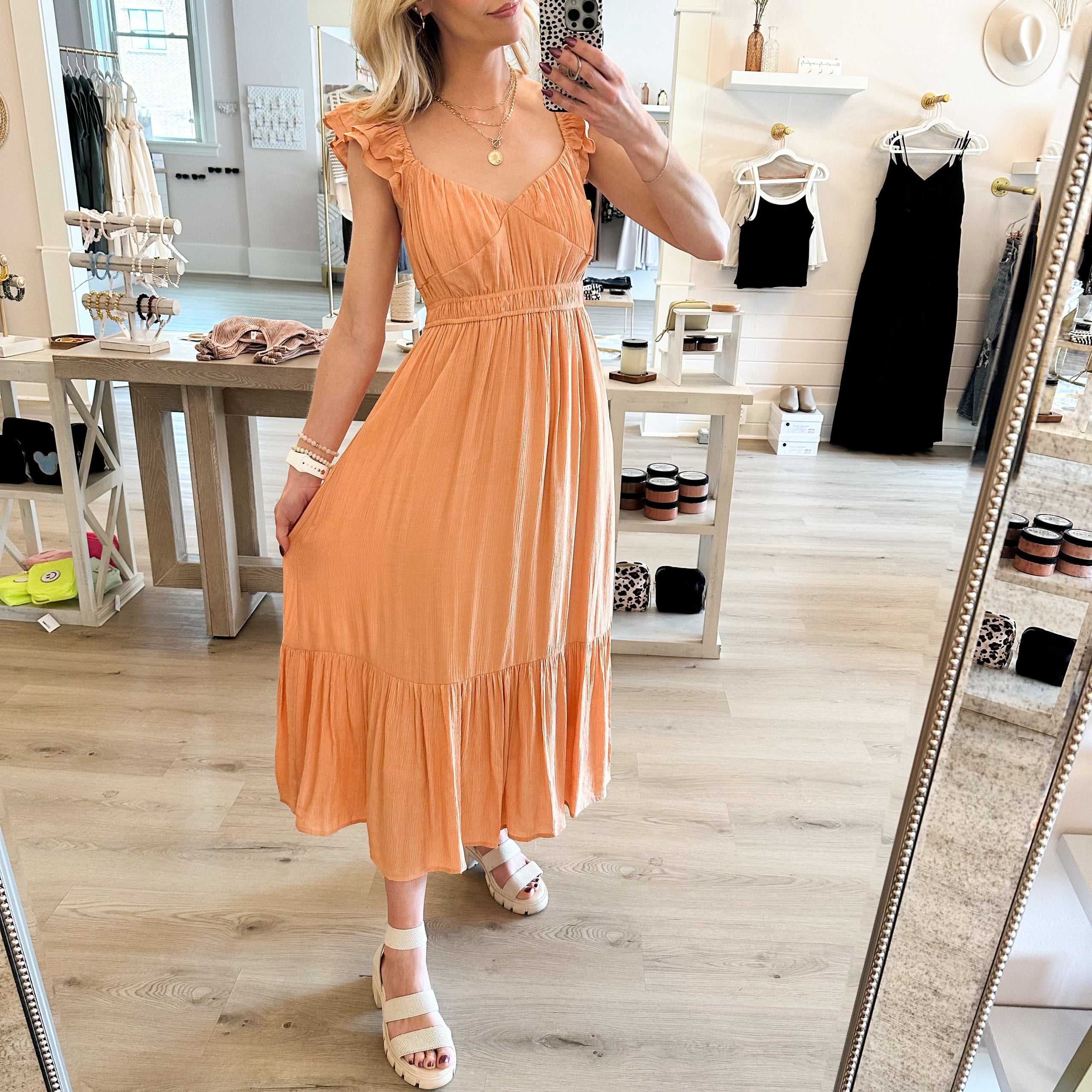 Apricot maxi dresses sale new arrivals