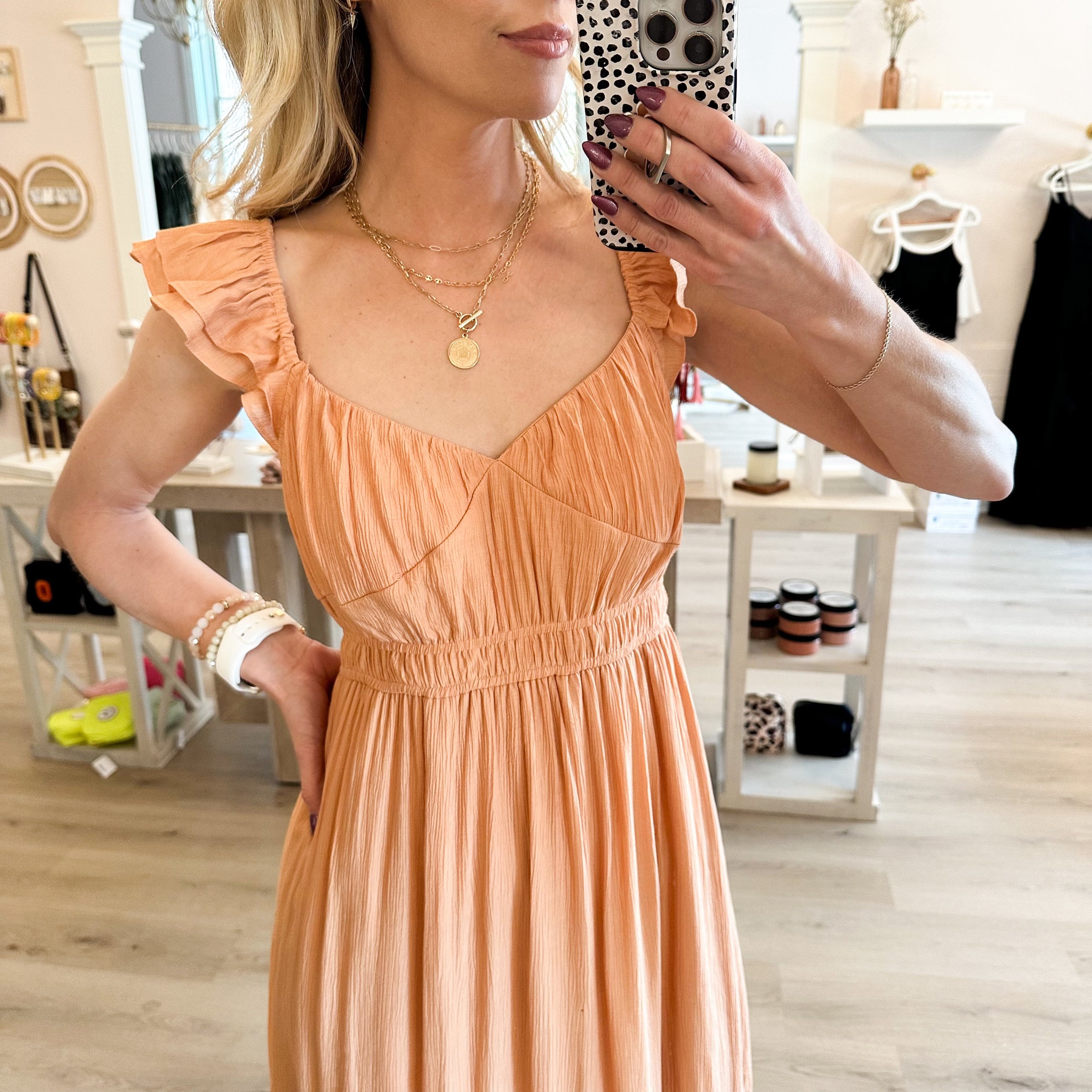 SALE The Sweetheart Apricot Dress